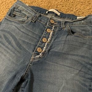 KanCan exposed button skinny denim